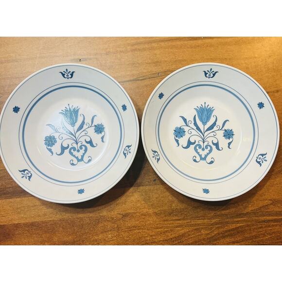 Vintage Noritake Progression "Blue Haven" Salad Plates 8.25” Diameter Set Of 2 - Picture 2 of 3